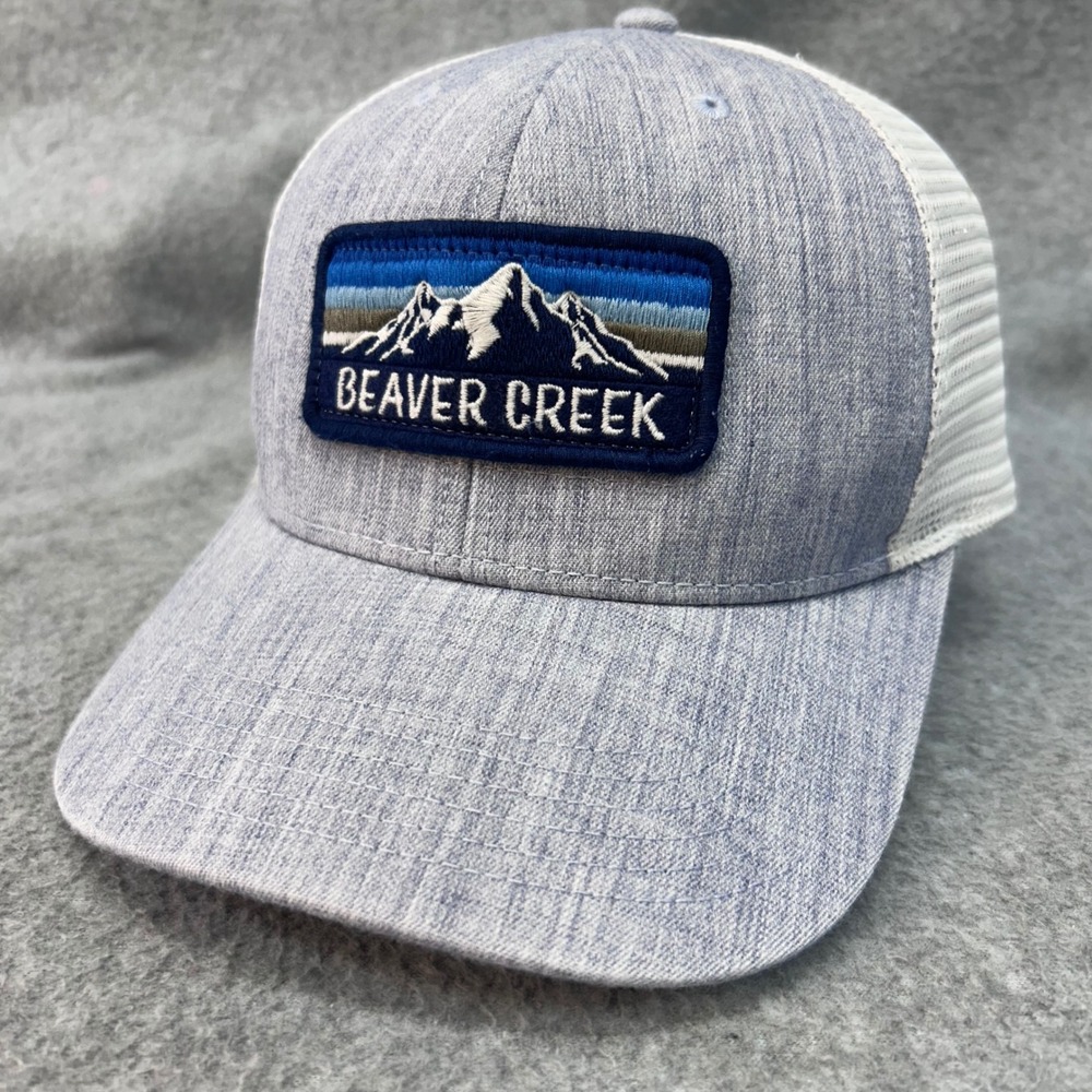 Beaver Creek Mountain Patch Mens Blue Legacy Trucker Hat Snapback OSFM